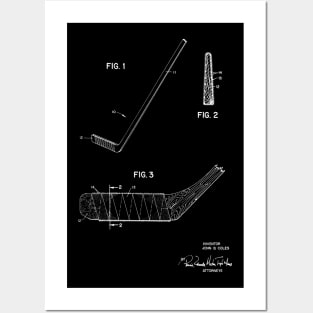 Hockey Stick Vintage Patent Hand Drawing Posters and Art